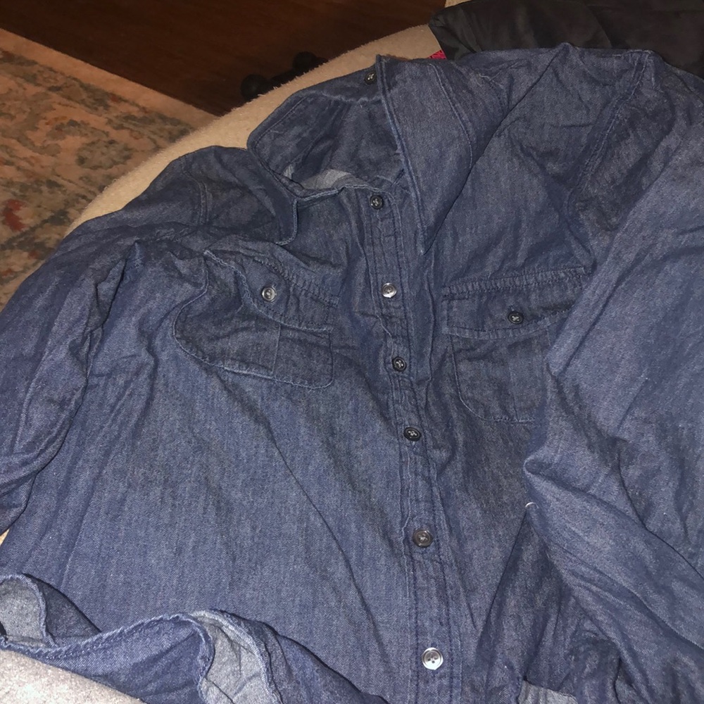 jcrew jean button up shirt